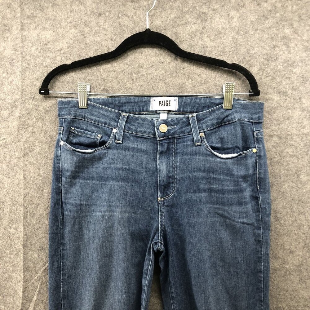 Paige Verdugo Crop Skinny Jeans Womens Size 30 Blue Mid Rise Medium Wash‎ - Picture 3 of 10